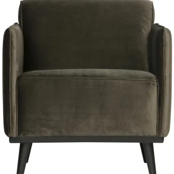 Outlet WOOOD Statement Fauteuil Met Arm Velvet Warm Groen