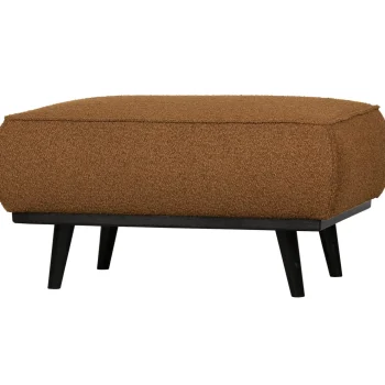 Clearance WOOOD Statement Hocker Bouclé Boter Botergeel
