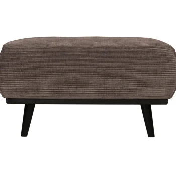 Fashion WOOOD Statement Hocker Ribstof Taupe