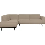 Fashion WOOOD Statement Hoekbank Links Bouclé Beige