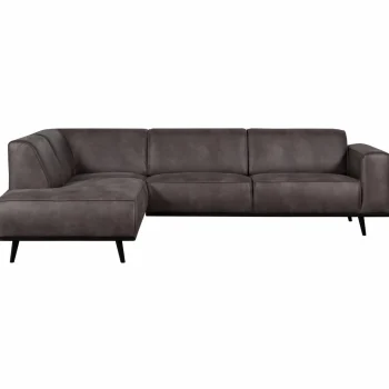 Best WOOOD Statement Hoekbank Links Ecoleer Donkergrijs