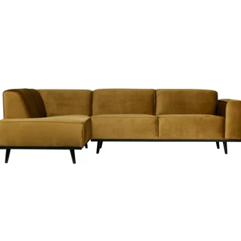 Online WOOOD Statement Hoekbank Links Velvet Honinggeel