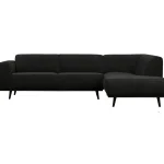 Discount WOOOD Statement Hoekbank Rechts Ribstof Grafiet Grafietgrijs