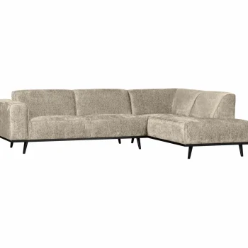 Clearance WOOOD Statement Hoekbank Rechts Structure Velvet Wheatfield