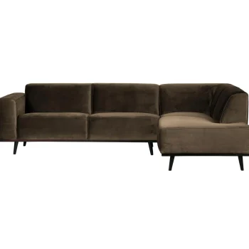 Fashion WOOOD Statement Hoekbank Rechts Velvet Taupe