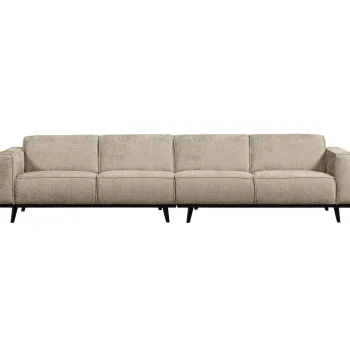 Best WOOOD Statement XL 4-zits Bank 372 Cm Structure Velvet Wheatfield