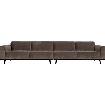 Discount WOOOD Statement XL 4-zits Bank 372 Cm Ribstof Taupe