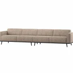 Fashion WOOOD Statement XL 4-zits Bank 372 Cm Lichtbruin Melange