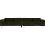 Hot WOOOD Statement XL 4-zits Bank 372 Cm Ribstof Warm Groen