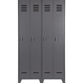 Best WOOOD Stijn Hoog 2-deurs Lockerkast Steel Grey Staalgrijs