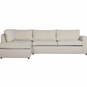 Fashion WOOOD Thomas Hoekbank Geweven Stof Links Naturel