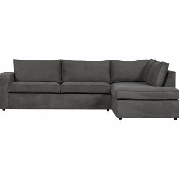 Best WOOOD Thomas Hoekbank Ribstof Rechts Donkergrijs