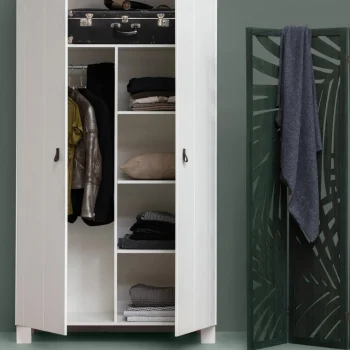 Outlet WOOOD Ties Garderobekast Grenen Wit