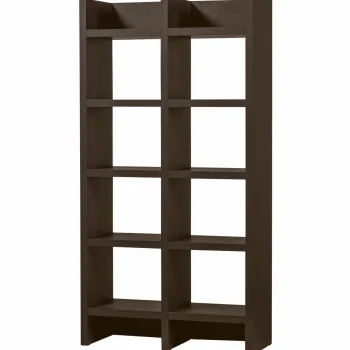 Outlet WOOOD Timo Open Kast Mdf Donkerbruin 195x100x40 Cm