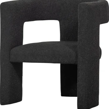 Best WOOOD Tiwa Fauteuil Bouclé Donkergrijs