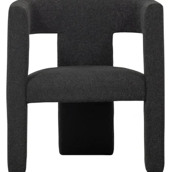 Best WOOOD Tiwa Fauteuil Bouclé Donkergrijs