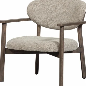 Best WOOOD Udar Fauteuil Met Houten Frame Donker Bruin