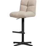 Best WOOOD Vinny Draaibare Barstoel Bouclé Zand