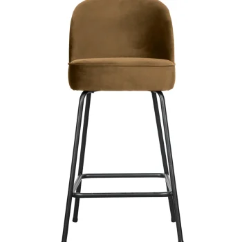 Clearance WOOOD Vogue Barstoel 65 Cm Velvet Honinggeel