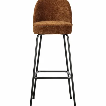 Best WOOOD Vogue Barstoel 80 Cm 3D Chenille Middenbruin