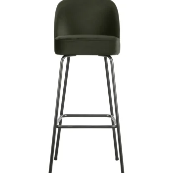 New WOOOD Vogue Barstoel 80 Cm Velvet Donkergroen