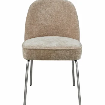 Sale WOOOD Vogue Eetkamerstoel 3D Chenille Chrome Poot Zand