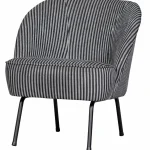 Online WOOOD Vogue Fauteuil Streep Zwart/grijs