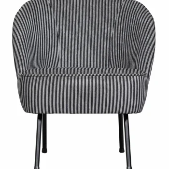 Online WOOOD Vogue Fauteuil Streep Zwart/grijs