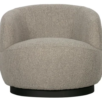 Best WOOOD Woolly Draaifauteuil Bouclé Gemeleerd Naturel