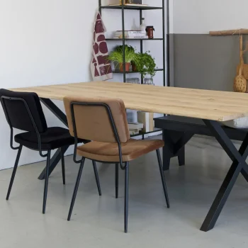 Fashion WOOOD X-vorm Poot Metaal 1 Stuks