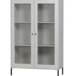 Best WOOOD Xam Vitrinekast Grenen Wolkengrijs