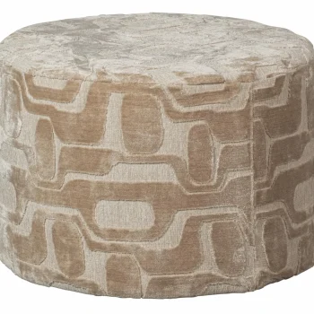 Hot WOOOD Yago Poef Viscose Dessin Naturel 43xø60 Cm