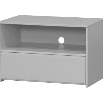 Fashion WOOOD Yissa Tv Meubel Met Lade/open Vak Grenen Wolkengrijs