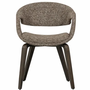 Clearance WOOOD Yossi Eetkamerstoel Met Houten Poot Donker Bruin