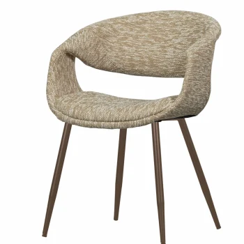 Online WOOOD Yossi Eetkamerstoel Met Metalen Poot Koper Zand